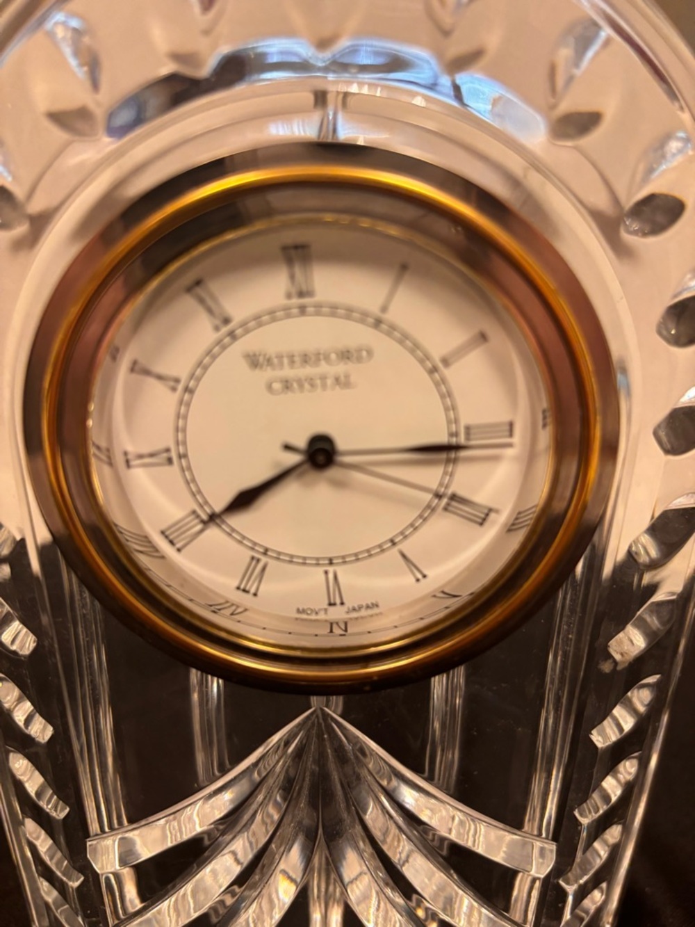 Waterford Crystal Mantel Clock with Gold Trim Vintage Grandmillennial - Picture 2 of 7